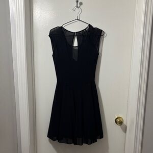 Guess Elegant Black Mini Dress with Sheer Details